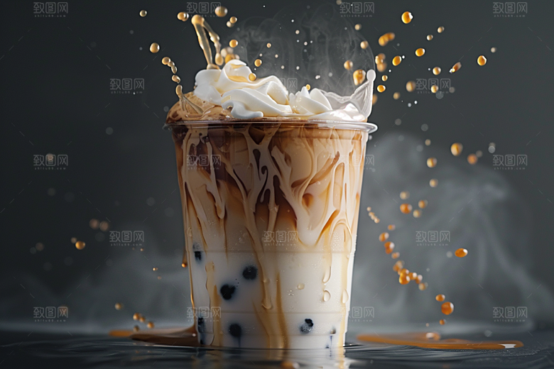 奶茶饮料饮品摄影图