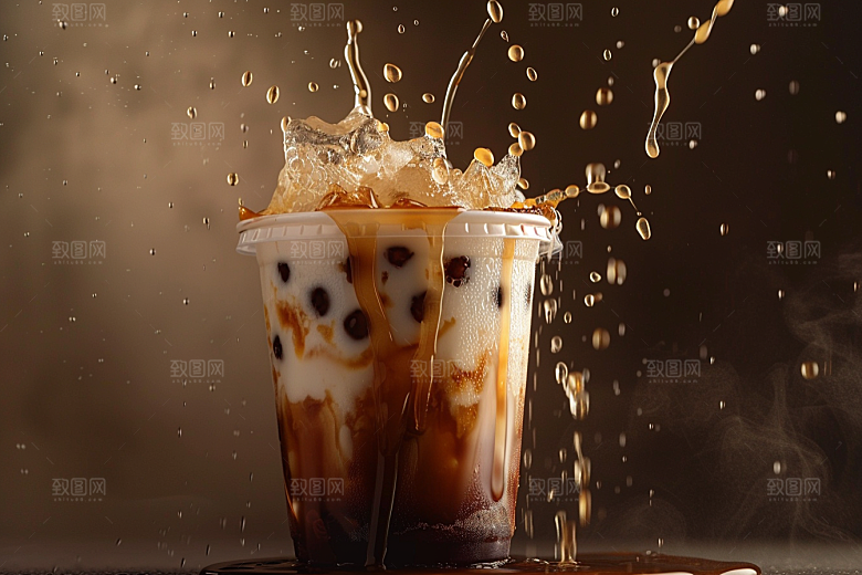 奶茶果茶饮品摄影图