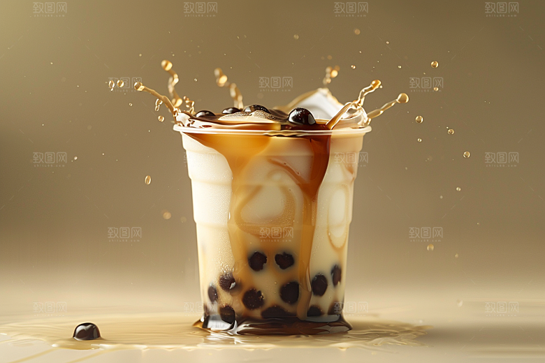 奶茶温暖休闲摄影图