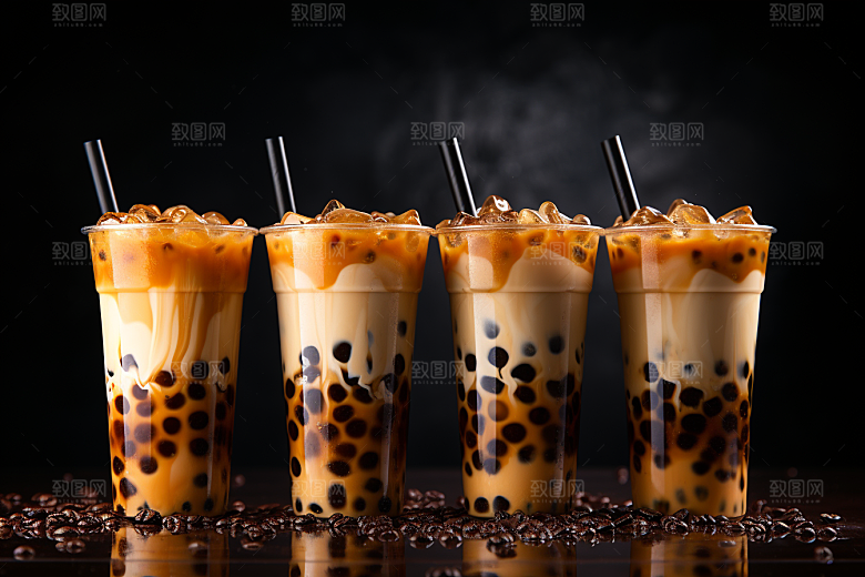 奶茶卡路里饮品摄影图