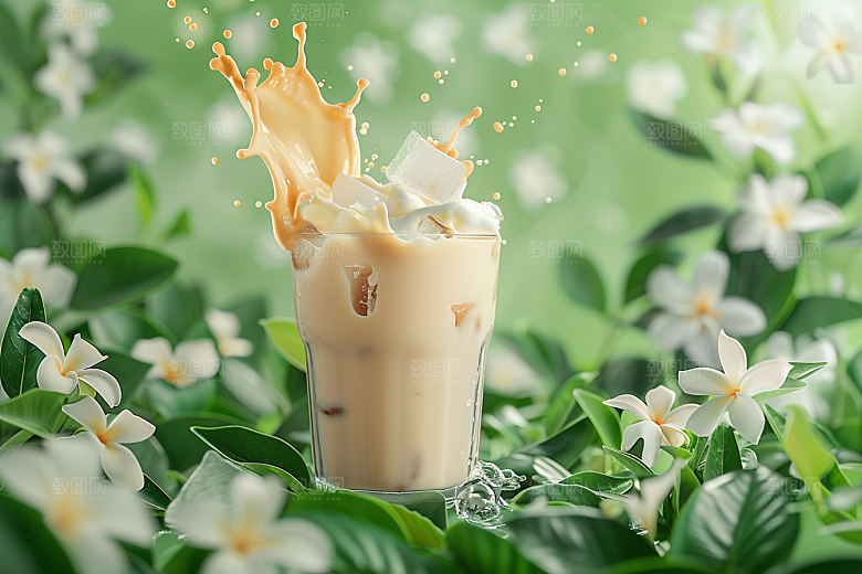 奶茶饮品广告摄影图