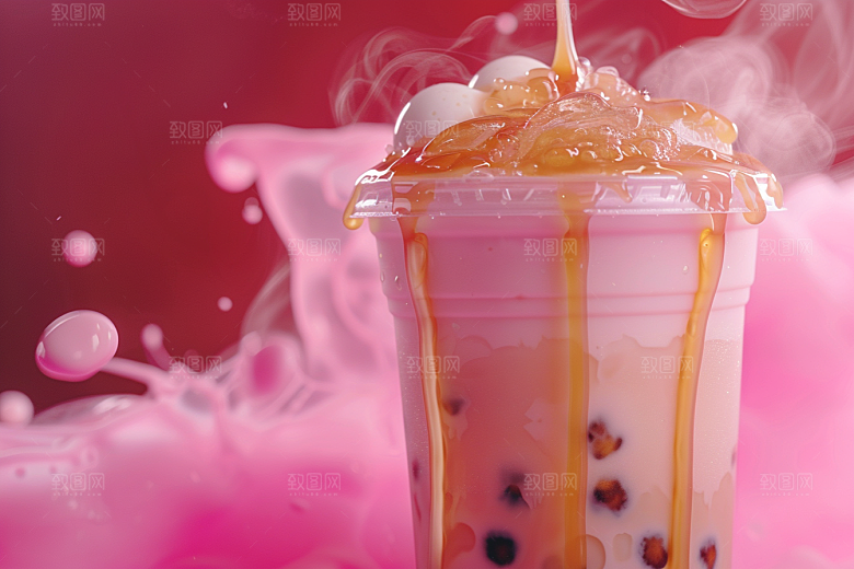 奶茶卡路里饮品摄影图