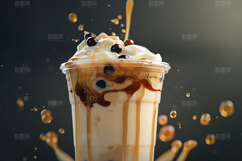奶茶广告美味摄影图