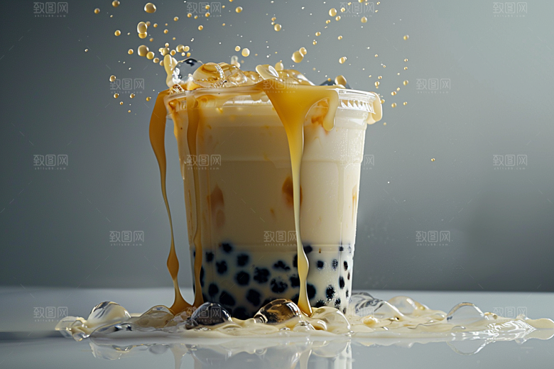 奶茶广告甜品摄影图