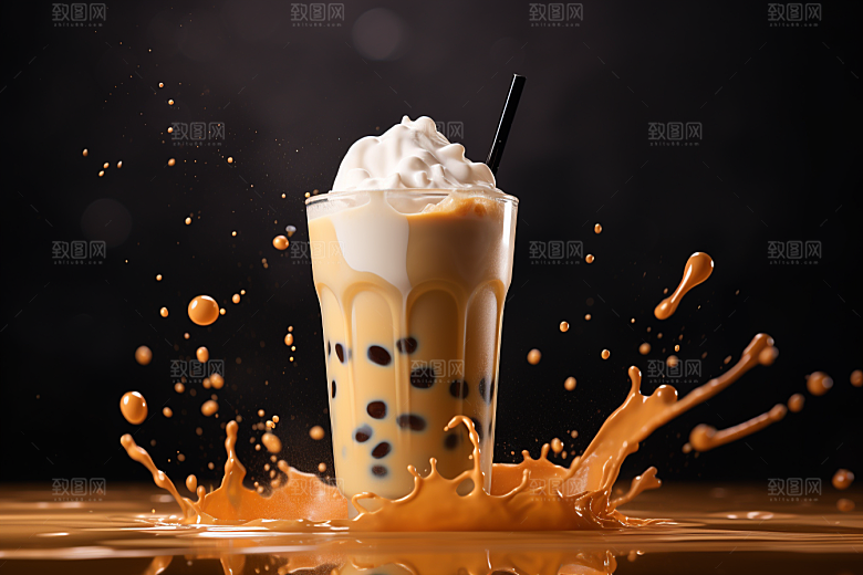 奶茶饮品休闲摄影图