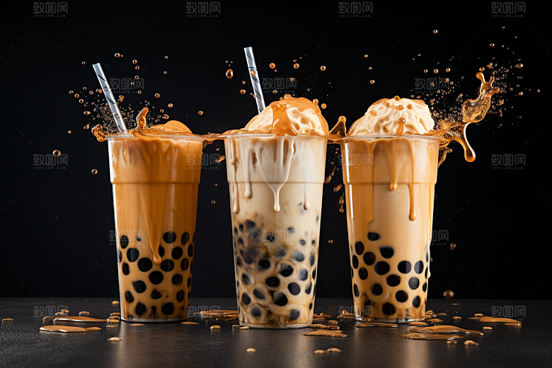 奶茶广告果茶摄影图