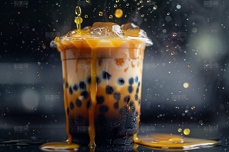 奶茶广告甜品摄影图