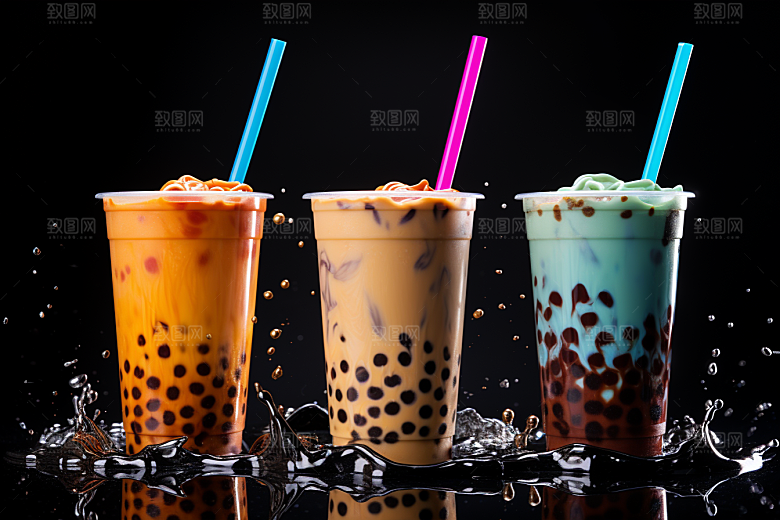 奶茶果茶广告摄影图