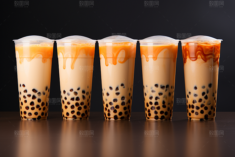 奶茶甜品美味摄影图