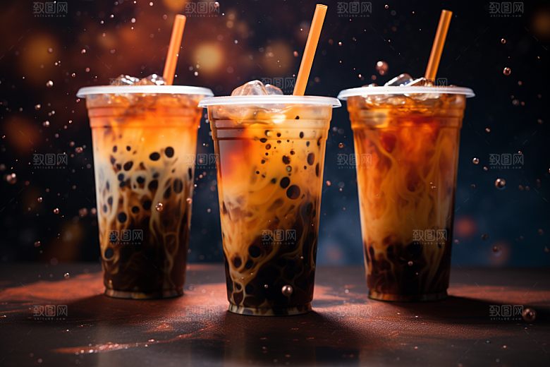 奶茶饮料果茶摄影图