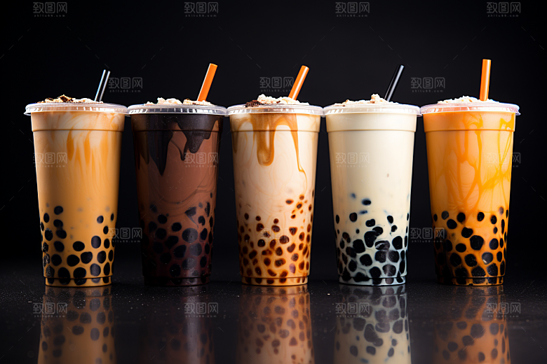 奶茶果茶饮品摄影图