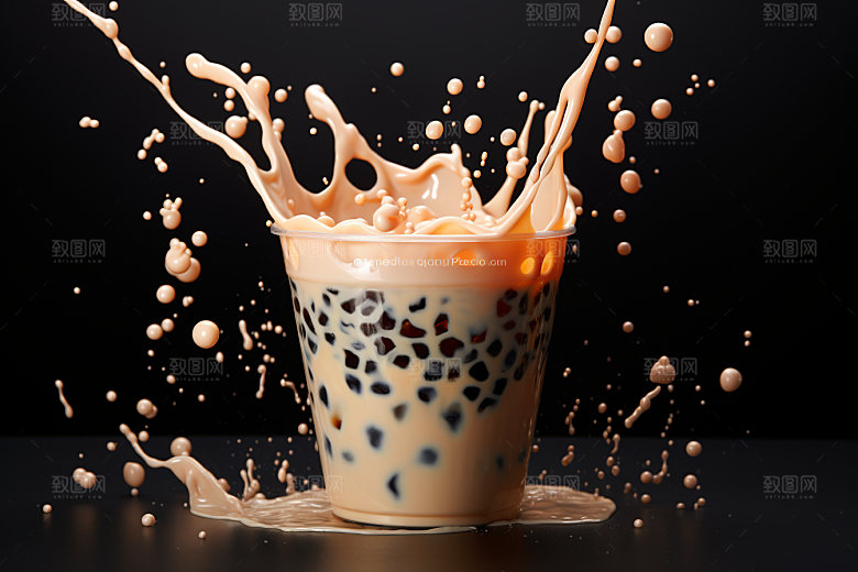 奶茶美味卡路里摄影图