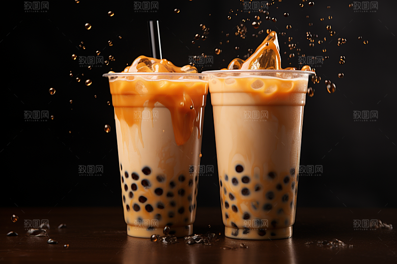 奶茶广告甜品摄影图