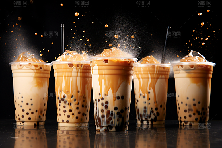 奶茶温暖果茶摄影图