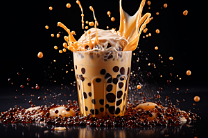 奶茶高清卡路里摄影图