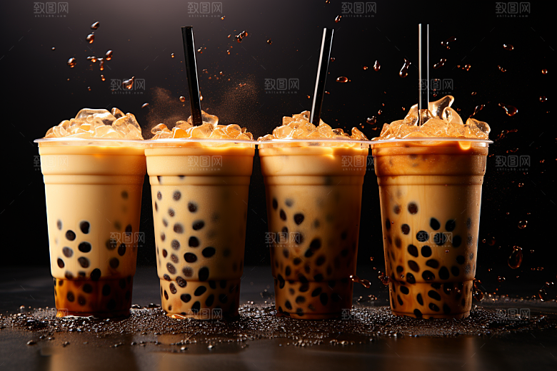奶茶生活果茶摄影图