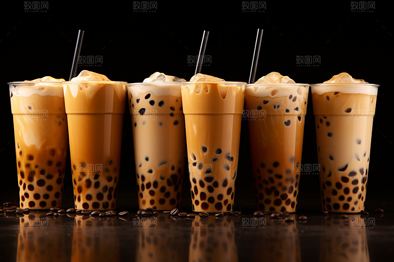 奶茶饮品广告摄影图