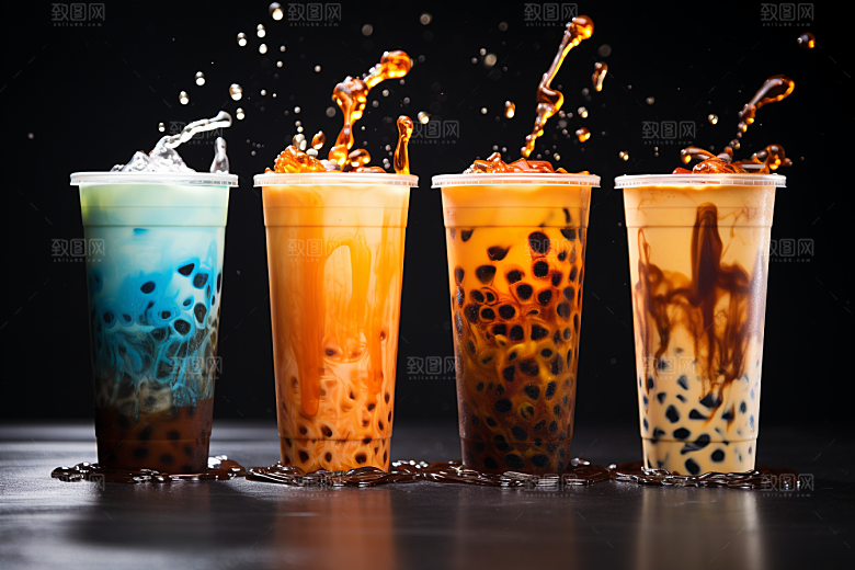 奶茶卡路里美味摄影图