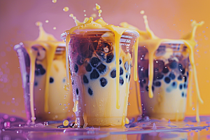 奶茶甜品饮料摄影图
