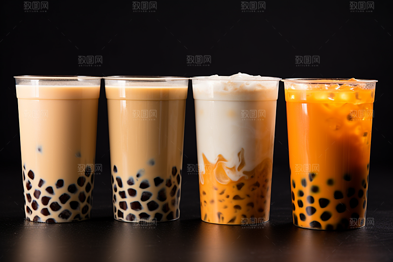 奶茶甜品饮品摄影图