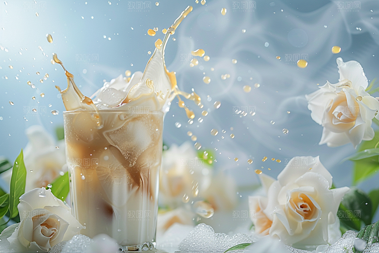 奶茶果茶果茶摄影图