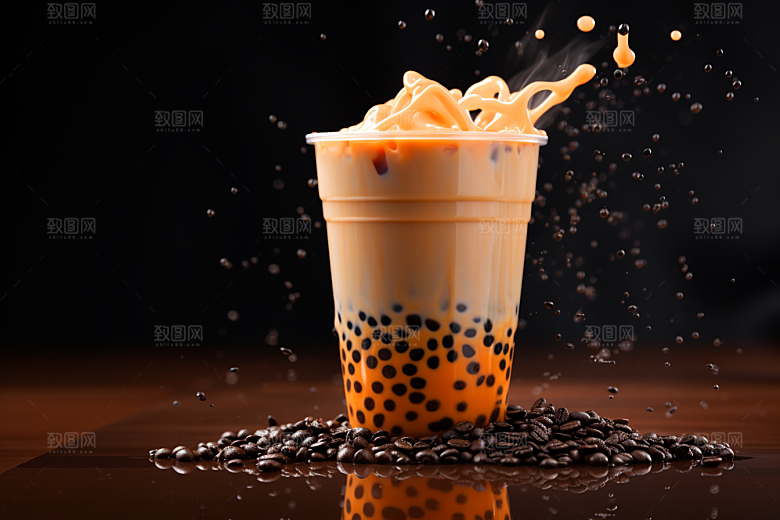 奶茶温暖饮料摄影图
