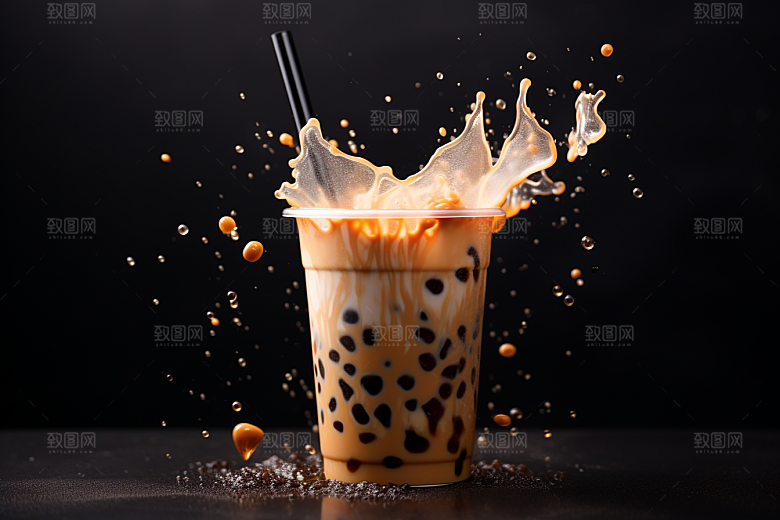 奶茶甜品果茶摄影图