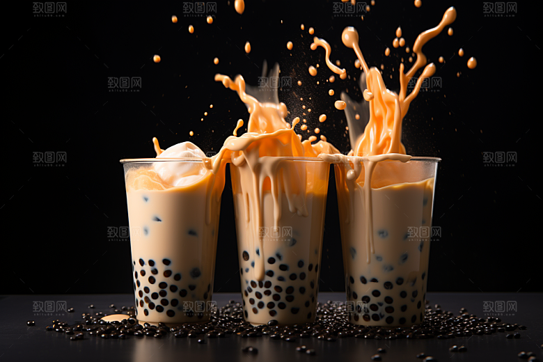 奶茶果茶高清摄影图