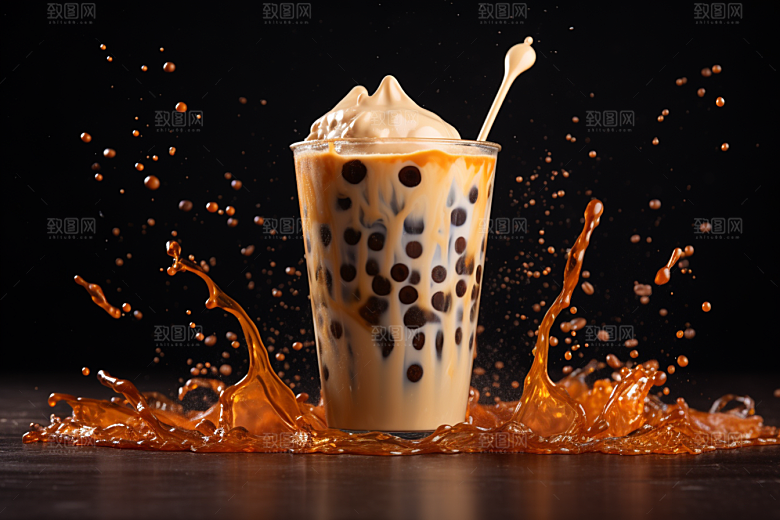 奶茶果茶饮品摄影图