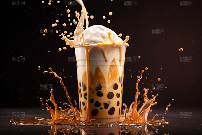 奶茶温暖卡路里摄影图