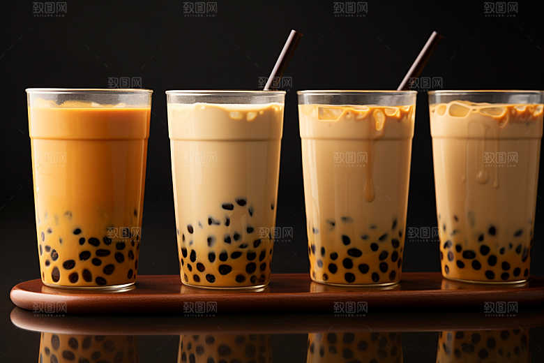 奶茶卡路里广告摄影图