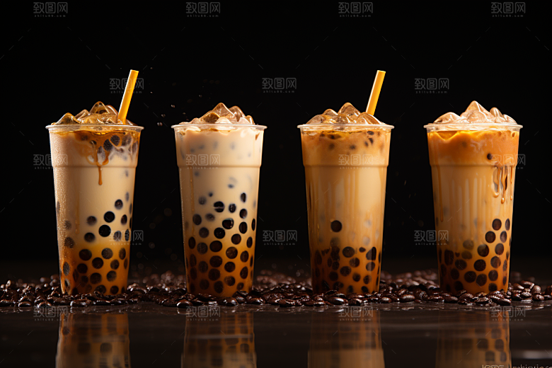 奶茶温暖果茶摄影图