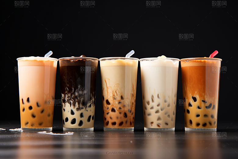 奶茶甜品美味摄影图