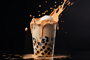 奶茶甜品广告摄影图