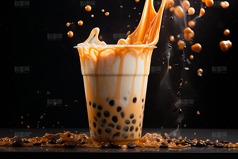 奶茶甜品温暖摄影图
