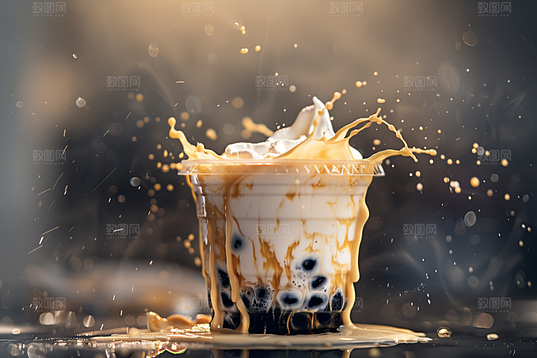 奶茶果茶果茶摄影图