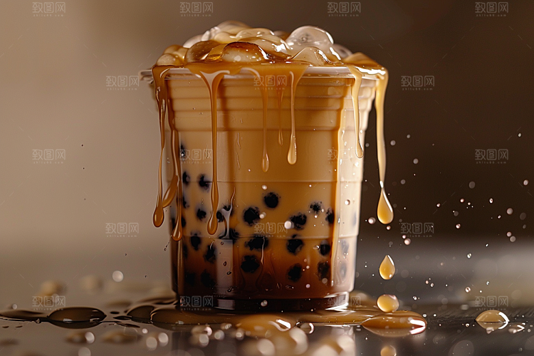 奶茶广告卡路里摄影图