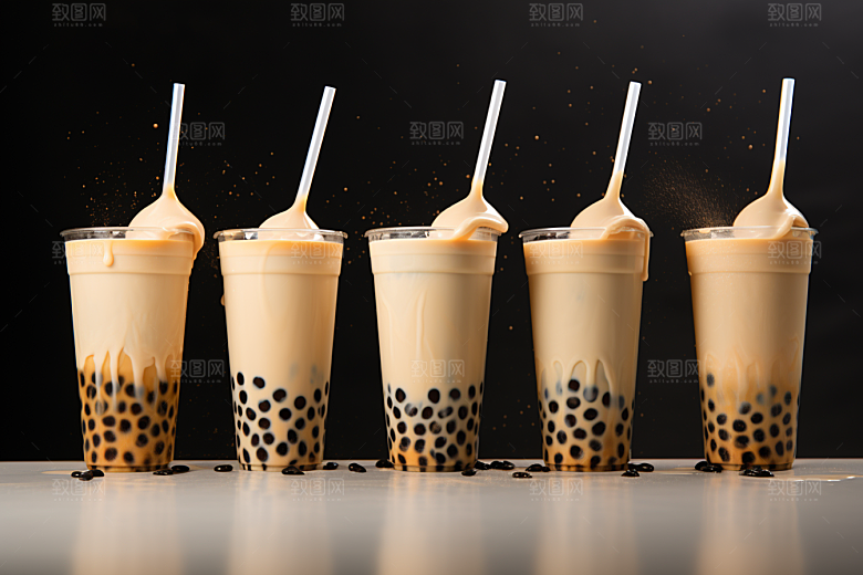 奶茶果茶饮料摄影图