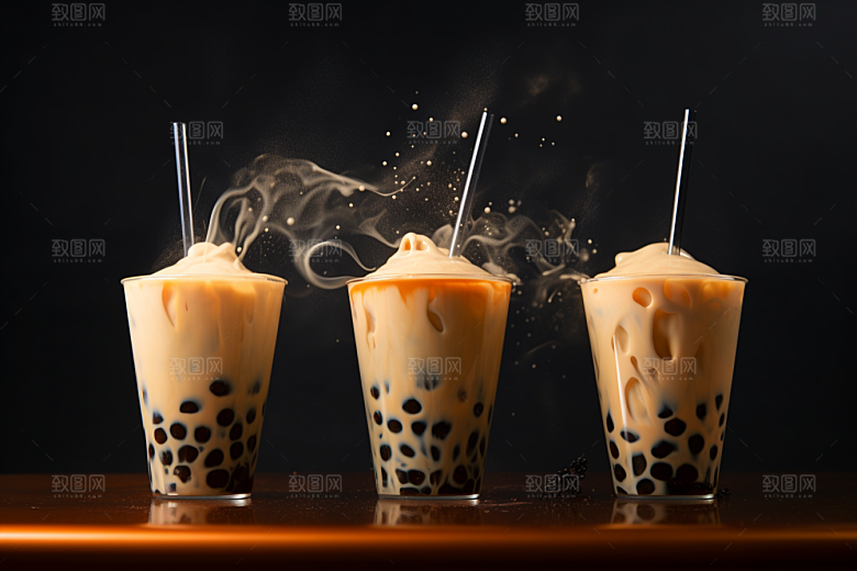 奶茶卡路里美味摄影图