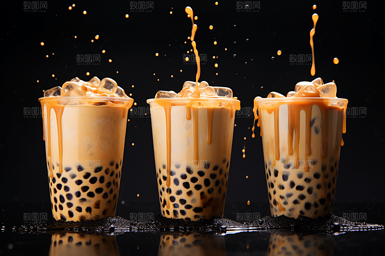 奶茶甜品饮料摄影图