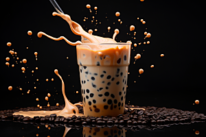 奶茶甜品果茶摄影图
