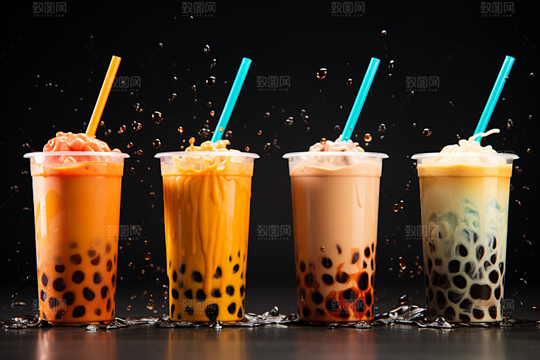 奶茶果茶饮料摄影图