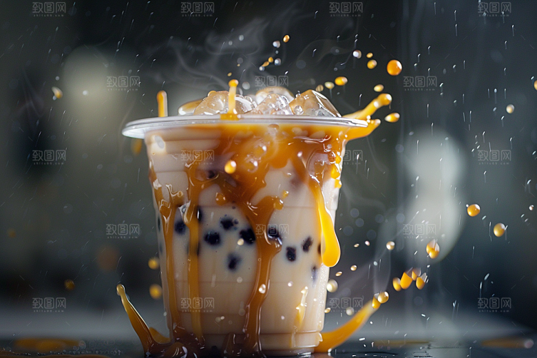 奶茶果茶温暖摄影图