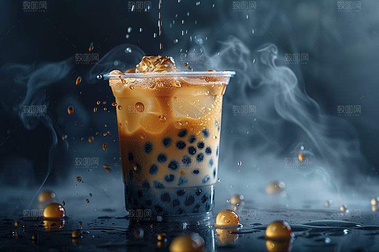 奶茶果茶温暖摄影图