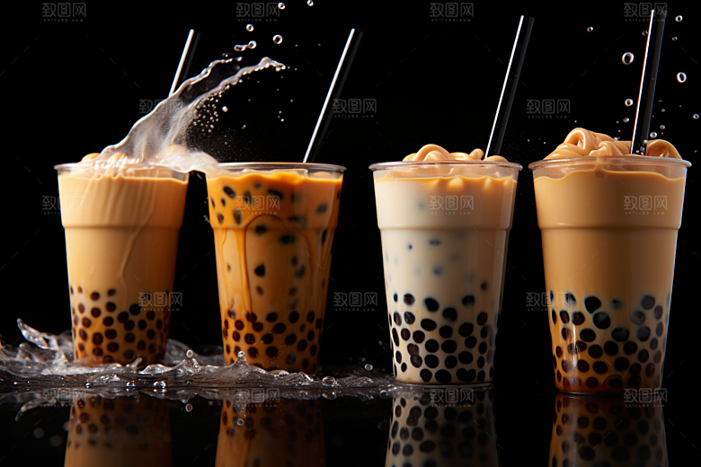 奶茶果茶果茶摄影图