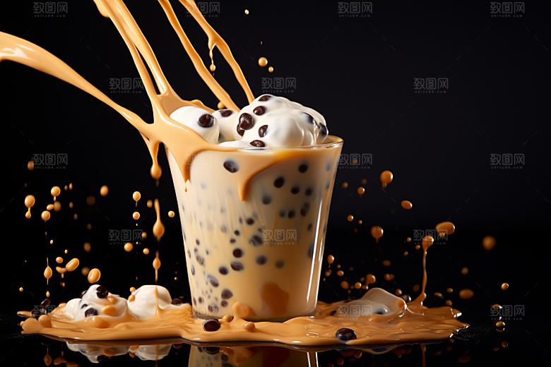 奶茶美味饮料摄影图