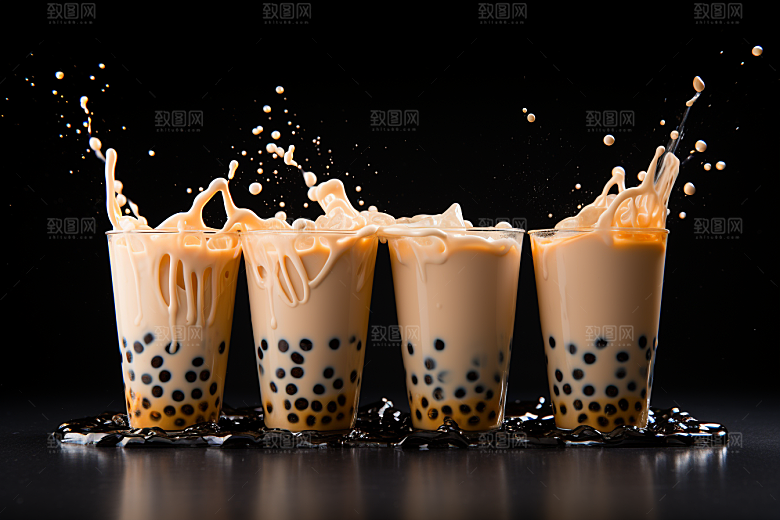 奶茶果茶饮品摄影图