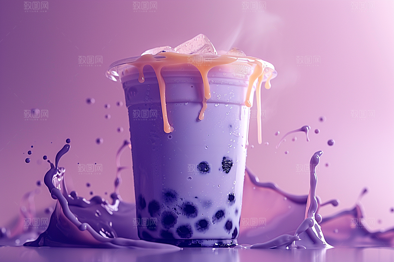奶茶生活果茶摄影图