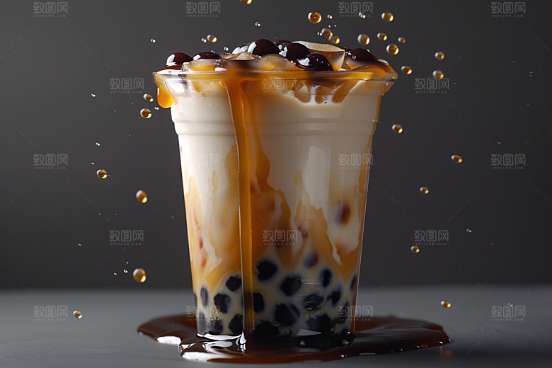 奶茶广告果茶摄影图