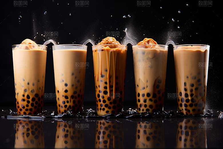 奶茶卡路里甜品摄影图